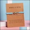 Charm Bracelets Jewelry Fashion Dolphin Heart Blue Braided Rope Chain For Women Turquoise Turtle Five Star Infinity Bangle With Card Drop De