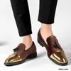 Höstdesigner spetsad sammet patchwork tofs lägenheter oxford skor män casual loafers formell klänning skor zapatos hombrre
