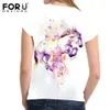 Forudugtigns sanat boya at baskısı kadınlar tişört moda yaz 3d baskılı tshirtler sıradan kadın üstleri tee forma kısa tshirts t200516