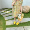夏のノースリーブの女の子のドレストドラーのドレスカントリースタイルの花王女の服のための女の子の服1-5Y Q0716