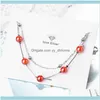 Lien, Jewelrylink, chaîne Version coréenne de la petite mode fraîche Double tempérament de grenat cristal rouge bracelets plaqués en argent Jo004 Drop de