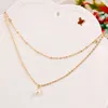 Collier de perles en métal multicouche pour femme, 20 pièces/lot, tendance, chaîne de pull Simple, bijoux haut de gamme