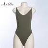 Artsu Casual U Cutout Backless Strap Cotton Bodysuit Femme Teddy BodyCon Rompers Womens Summer Jumpsuit Overalls Mujer ASJU60122 B6TC#