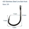 Haczyki wędkarskie 40 sztuk / partia Silne Saltwater 420 Ze Stali Nierdzewnej Klasyczna Live Bait Fish Hook Drop