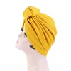 Womens Knotted Stretch Hijab Turban Hat Muslim Solid Bonnet Scarf Headwear Cap Head Wrap Chemo Beanies Hair Accessories