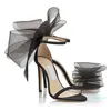 Sandalo Dress Shoes Women's Bow Trimmed Tacchi Party Bridal Brand Lady Pumps Nero