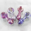 Pipes Glass Smoking Pipe Bubblers Colorful Stripe Glass Heady Pipes Heady Tobacco Pipe Free Shipping