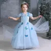 Barnkläder Cinderella Cosplay Princess Kostym Barn Fancy Dop Dresses