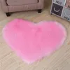 Imitação de pele de carneiro modelagem coração tapete sala de estar quarto tapete de pelúcia cute decoração de casamento em forma de coração