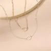 2021 Korean New Geometric Circle Choker Gold Silver Color Chain Necklaces for Women Girls Party Gifts Simple Jewelry