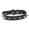 Fashion Punk Metal Rivet Dog Collar Candy Colors Pu Leather Leash Collars Pet Puppy Supplies Red Blue Black Blue