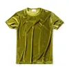 メンズTシャツ男性夏10色Velvet Tシャツナイトクラブシンガーステージ衣装ストリートウェアメンズカジュアルベロアティーシャツヒップホップ服