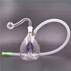 여성 유리 오일 버너 봉 버블러 재활용 물 봉 작은 Dab Rig Oil Rigs 실리콘 튜브와 10mm 오일 버너 파이프가 있는 미니 비커 봉