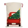 Рождественские подарочные сумки Большой органический тяжелый холст сумка-санта мешок сумасшедший с реинзерами Санта-Клауса мешок для детей SN2842