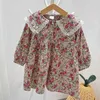 Robes pour filles européennes et américaines pour enfants automne coréen floral à manches longues princesse 210625