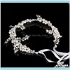 Gioielli per capelli Fermagli per capelli Barrettes Cristallo fatto a mano Fascia per capelli da sposa Diadema Aessories da sposa Elegante copricapo Perle Gioielli da donna Drop Deli