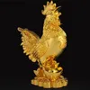 WSHYUFEI Golden Chicken Decoration Gold Plating Lucky Cock Resin Statue Living Room TV Cabinet Figurines Chinese decorations 210908