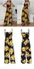 Women's Jumpsuits & Rompers KALENMOS Womens Jumpsuit Chic Boho Floral Printed Pleated Wrap Bow Straps Long High Waist Wide-leg Beach Vacatio