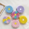 Cute Sunflower Push Popper Bubble Silicone Coin Purse Stationery Storage Crossboday Shoulder Bag Reliver Stress Squeeze Fidget Toys Poppit Wallet