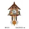 レトロなノルディックスタイルドイツの黒い森の木のカッコウの壁目覚まし時計の家の装飾アクセサリー210310