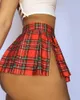 Japanese Night Party Sexy Plaid Bottoms High Split Mini Skirts Preppy Scottish Grid Skirts Clubwear Beach Micro Skirt D30 210721