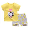 服セット夏の赤ちゃん男の子の女の子漫画Tシャツのショートパンツセット服子供かわいい2本子供パジャマ