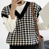 Mädchen V-Ausschnitt Strickpullover Frauen verdicken Herbst Winter koreanische lose Vintage Weste ärmellose Pullover 210918