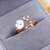 Mode Lucky Branch Flower Ring Justerbar Storlek Vacker Form Guld / Sliver / Rose Gold Koppar Ringar för Kvinnor Män Smycken Gift