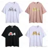 21ss Fashion Summer Men And Womens Angel T-shirt Mans Stylist Guillotine Bears Stampato manica corta Plams troncato Bear Angels Tee