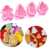 Rosa Bakeware Cookie Stämpel Cutte Biscuit Moulds Form 3D Plunger Cutter DIY Baking Mögel Verktyg Gingerbread Cookies Cutters