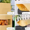 100 Pcs/Lot Kraft Paper Bag Food Moisture-proof Bags Zipper Stand up Reusable Sealing Pouches with Transparent Window