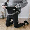 Hamile Kadınlar Kış Sıcak Pantolon Pembe Kalınlaşma ile Kadife Çizgili Patchwork Nakış Analık Karın Pantolon Tayt 210721