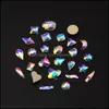 Salon Health Beauty36pcs 3D Nail Art Decorations Olika former Ab Colorful Stud Diamond för naglar Kristallelement Flat Back Rhinestone