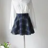 100% Baumwolle Rock über Knie Schottland Stil Winter Reich Taille dünne Plaid Flaume Kurzer Mini Länge Schule Mädchen Röcke T200319