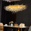 Nordic Luxury Crystal Led Chandelier Loft Villa Stor Luster Tak Ljoner för vardagsrum Hotell Hem Lampa Inomhusbelysning