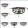 매력 팔찌 쥬얼리 게이와 레즈비언 기호 팔찌 18mm 생강 스냅 버튼 레인보우 카보 숑 유리 꼰 가죽 밧줄 여성용 남자 DRO