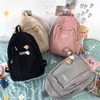 Rucksack Stil Taschenstreifen Niedliche Cord Frau Schultasche für Teenager Mädchen Jungen Luxus Harajuku Weibliche Mode Student Dame Buch Pack 220723