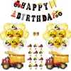 Kit de guirlande de ballons à thème de camion de construction Arch Giant Dump Car Balon Bannières de fête d'anniversaire Kit de douche de bébé pour garçons filles 210719