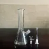 QBsomk Hookahs Beaker Bong con Ice Catcher Grosor Base Tuberías de agua para fumar Downstem Simple Glass Bongs