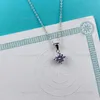 2021 latest single stone necklace fine delicate box chain 925 sterling silver bezel 5mm Sparking cubic zirconia simple jewelry