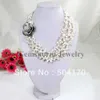 3 brins charmant Keshi blanc Reborn bijoux fête collier de perles FP026