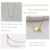 Chains Fashion Tiny Heart Dainty Initial Necklace Gold Color Letter Name Choker For Women Pendant Jewelry Gift