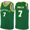 Équipe personnalisée Australie Au 2019 Coupe du monde Jerseys de basket-ball 5 Patty Mills 12 Aron Baynes 8 Matthew Dellavedova 6 Andrew Bogut Stitc7156248