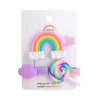 Bébé Filles Barrettes Lollipop Nuage forme Arc-En-Clips Épingles À Cheveux Infantile Coloré Hairgrips Enfants Enveloppé Sécurité BB Clip Enfants Cheveux 333C3