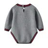 Baby Bodysuits Одежда Осень Повседневная серые трикотажные новорожденные младенческие комбинезоны для малышей мальчики девушки одиночные зимние детские наряды 210309