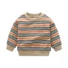2021 nowe chłopięce swetry w paski wiosna jesień chłopcy sweter z dzianiny dziecięca bawełniana bluza dziecięca luźny sweter na co dzień