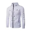 Casual Mens Jackets Solid Color zipper Jacket Male Casual Stand Collar Cotton Coat Cardigan Slim Fit button Outerwear autumn X0710