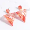 Retro Hollow Triangle Statement Acrylic Drop Earrings For Women Geometric Hyperbole Design Hanging Earrings Teardrop Jewelry New