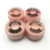 Atacado 3D Fake Lashes Extensão Natural Faux Mink Eyelash Glitter Circular Caixa Lash grossa Thick Fluffy Cílios falsos para a beleza