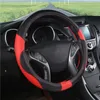 Coprivolanti 1pc Copriauto Antiscivolo Funda Volante Coche Fibra di carbonio Accessori auto in pelle Interni Traspirante Universale